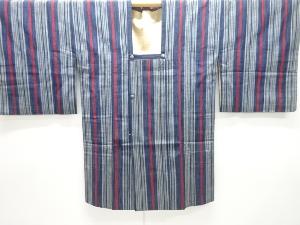 アンティーク　縞織り出し手織り紬道行コート